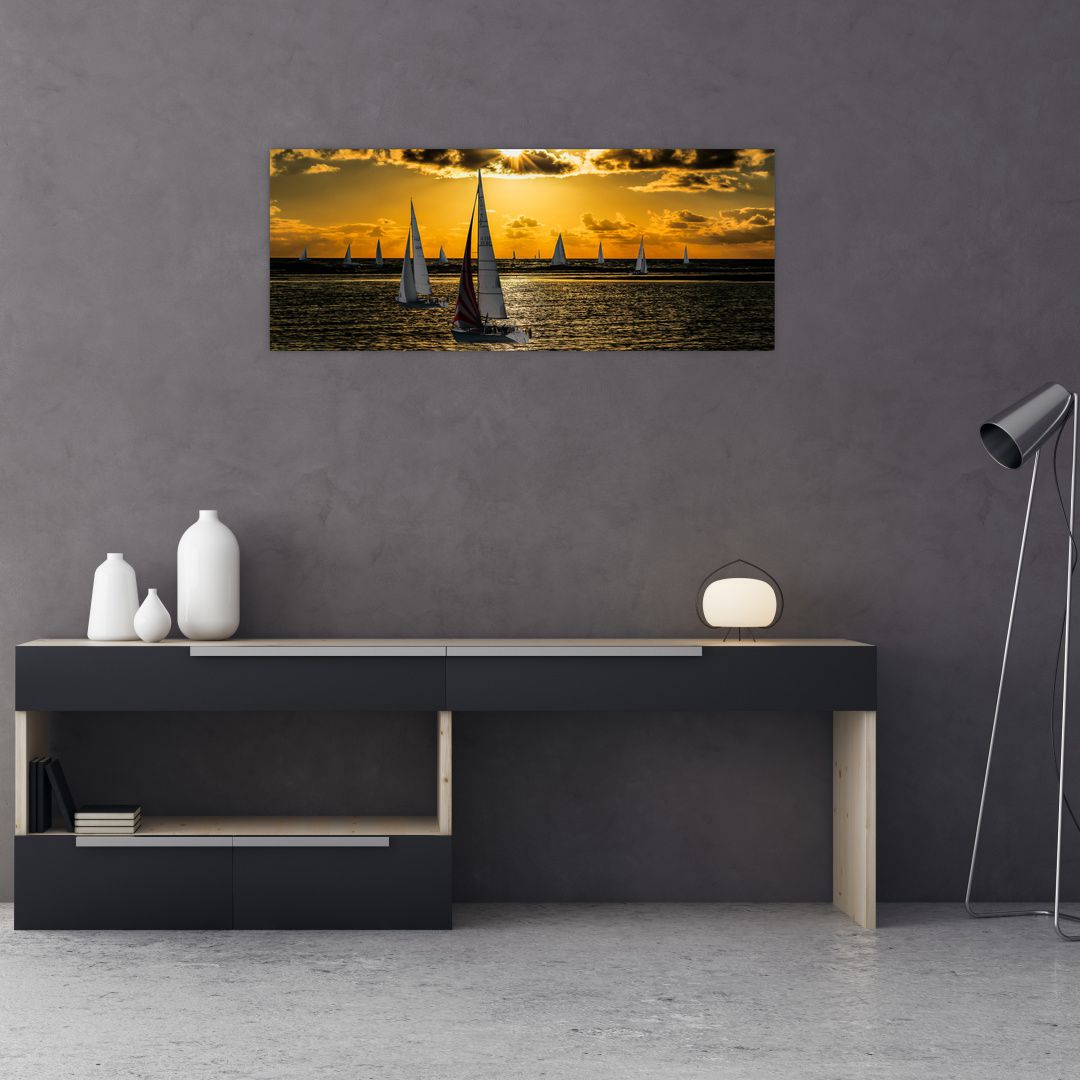 Obraz jachty v západu slunce (V020580V10040)