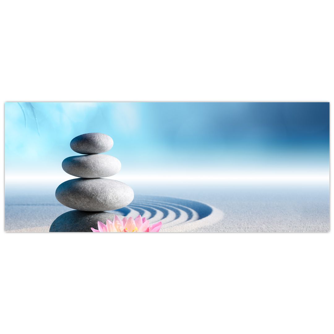 Obraz písku, lilie a spa kamenů (V020945V10040)