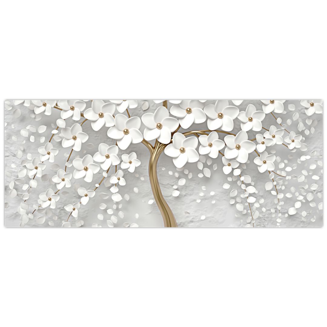 Obraz bílého stromu s květinami (V020977V10040)