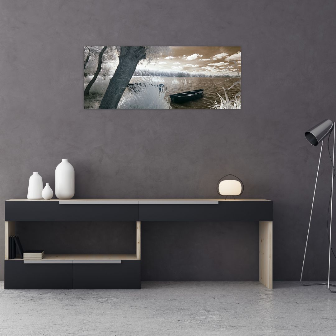Obraz loďky na jezeře (V022316V10040)