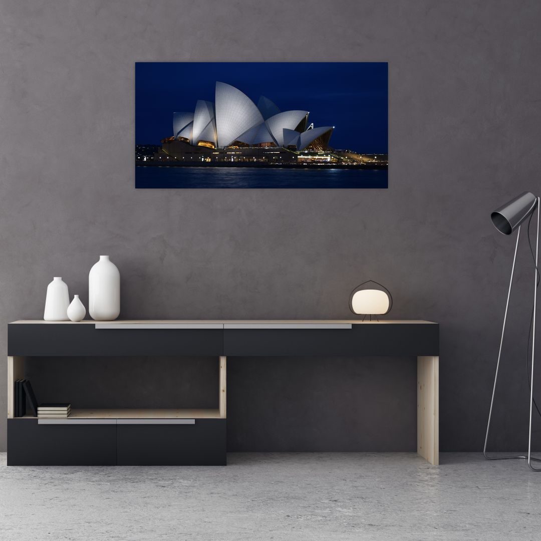Skleněný obraz nočního Sydney (V020022V10050GD)