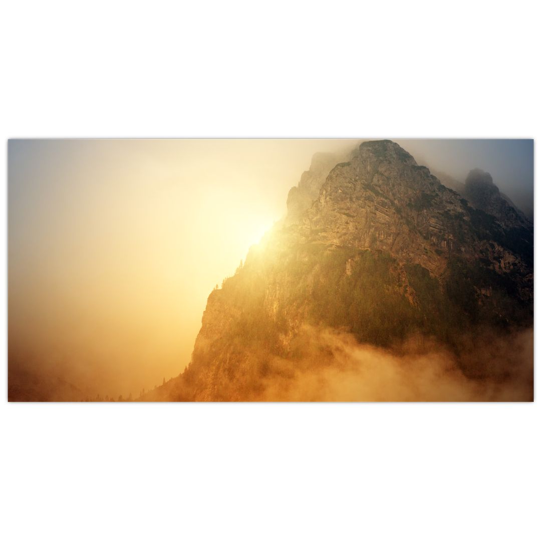 Skleněný obraz hory v mlze (V020082V10050GD)