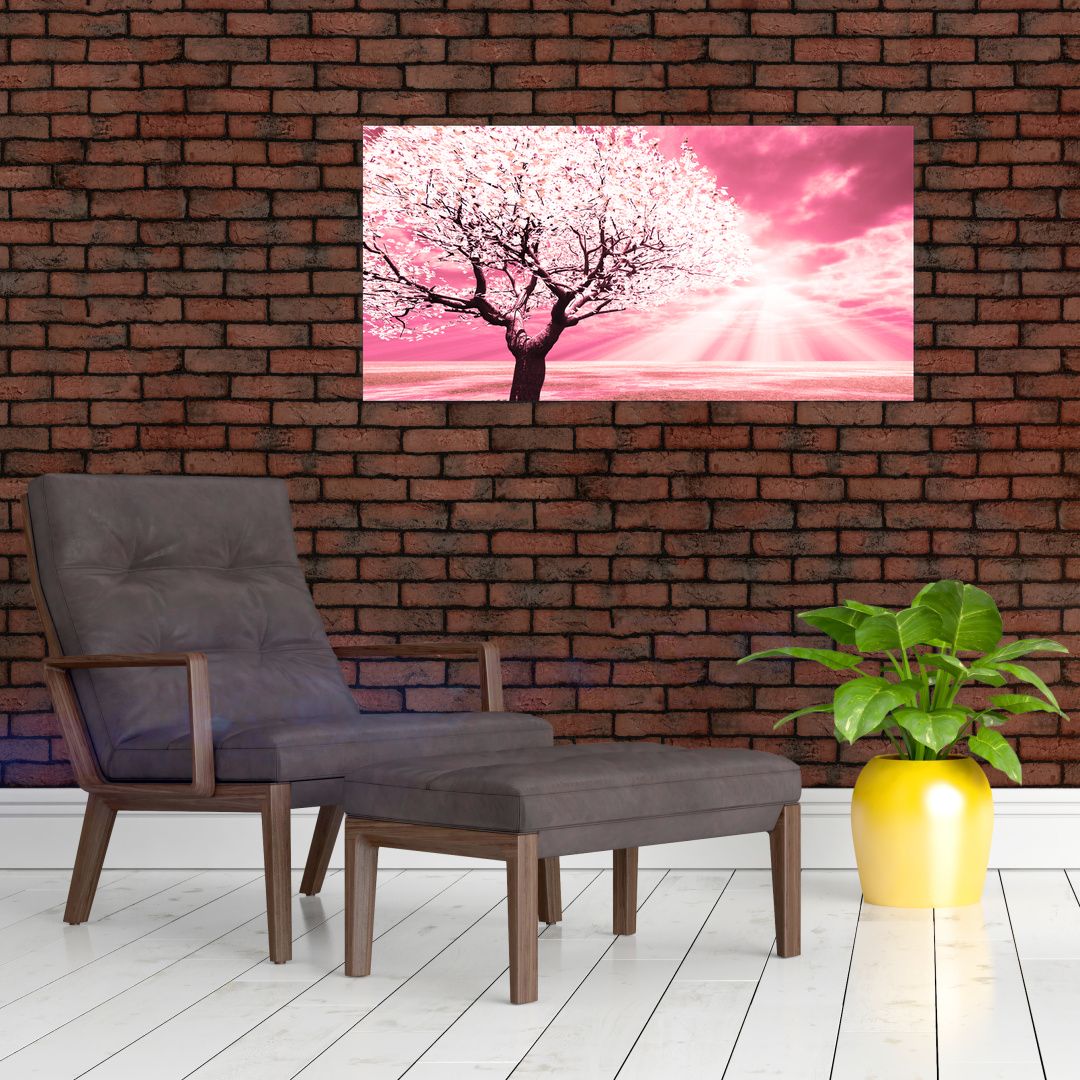 Růžový obraz stromu (V020096V10050GD)