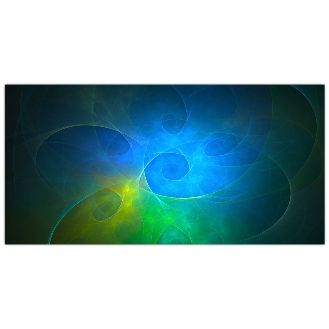 Skleněný obraz modré abstrakce (V020122V10050GD)