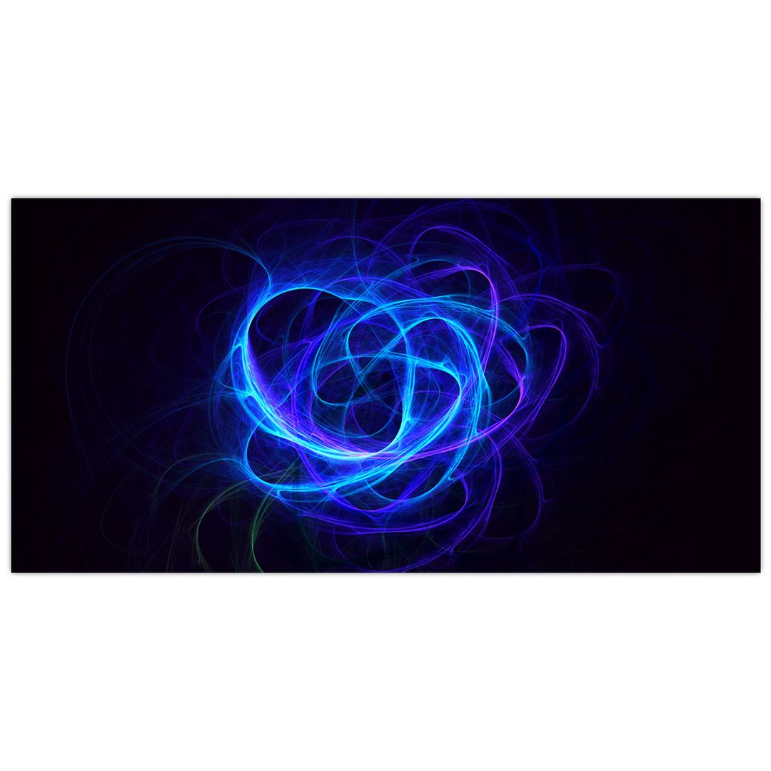Skleněný obraz modrého abstraktního klubíčka (V020135V10050GD)