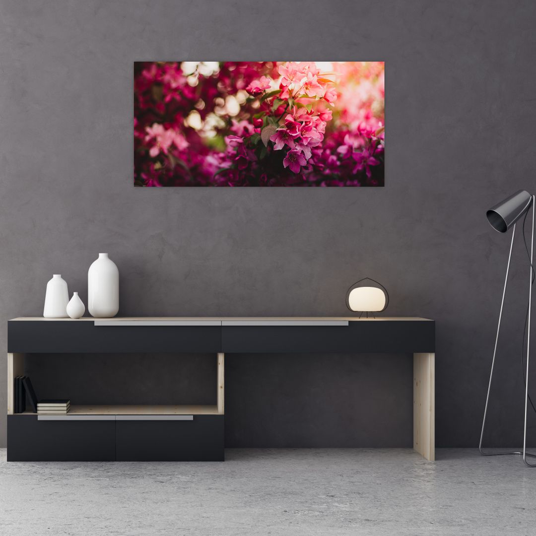Skleněný obraz kvetů rokvitnutého keře (V020196V10050GD)