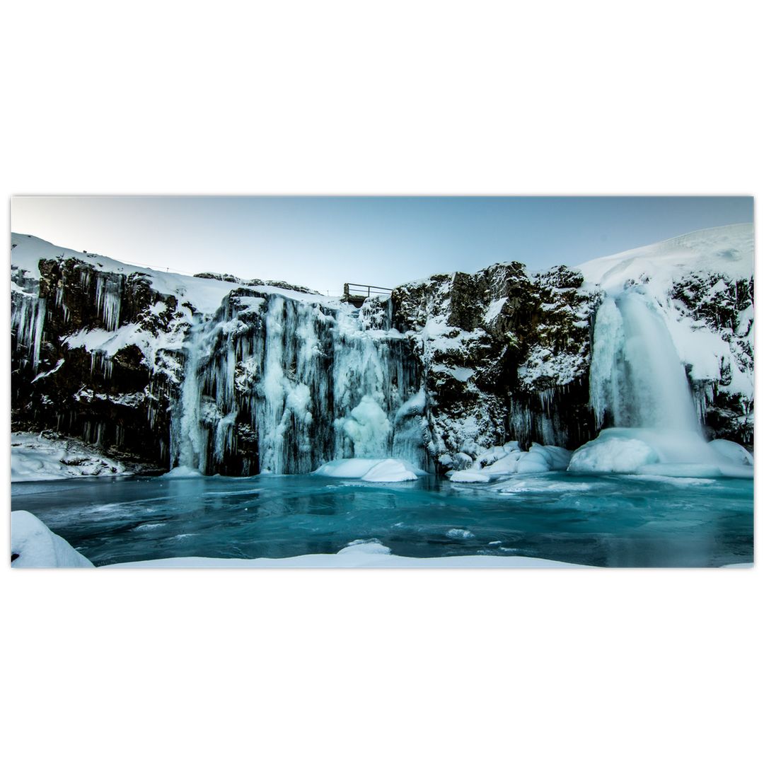 Skleněný obraz zamrzlých vodopádů (V020230V10050GD)
