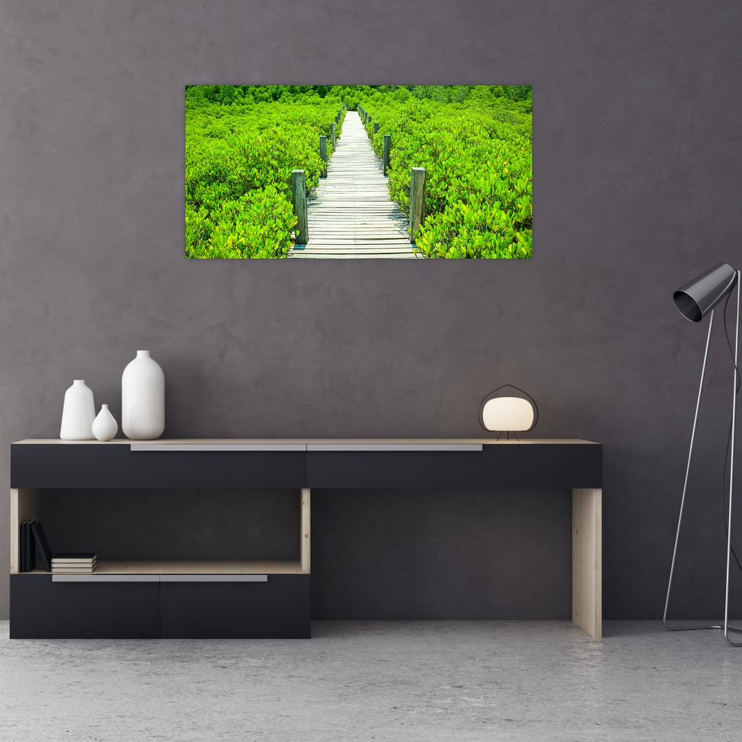 Skleněný obraz - dřevěný chodník (V020283V10050GD)