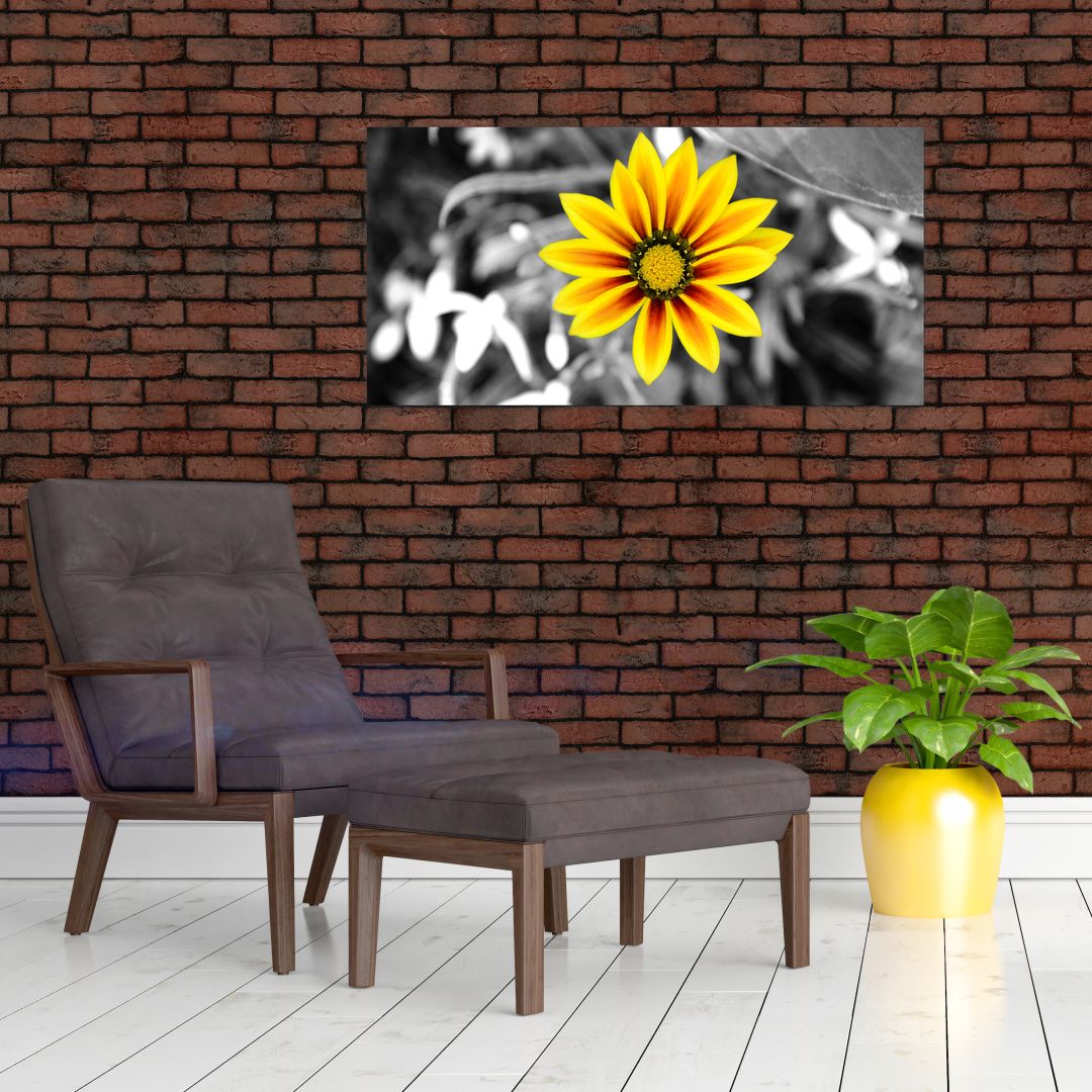 Skleněný obraz žluté květiny (V020361V10050GD)