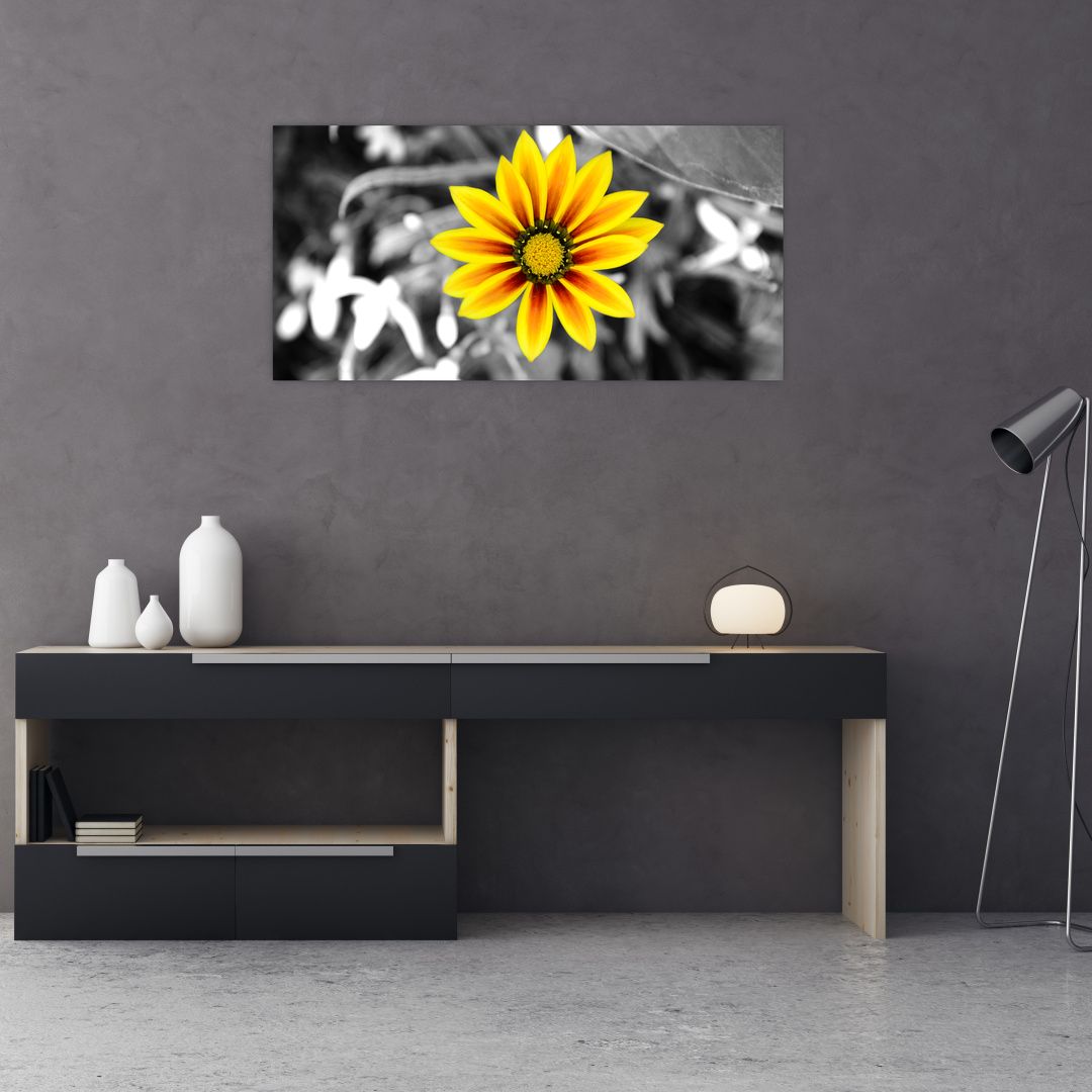Skleněný obraz žluté květiny (V020361V10050GD)