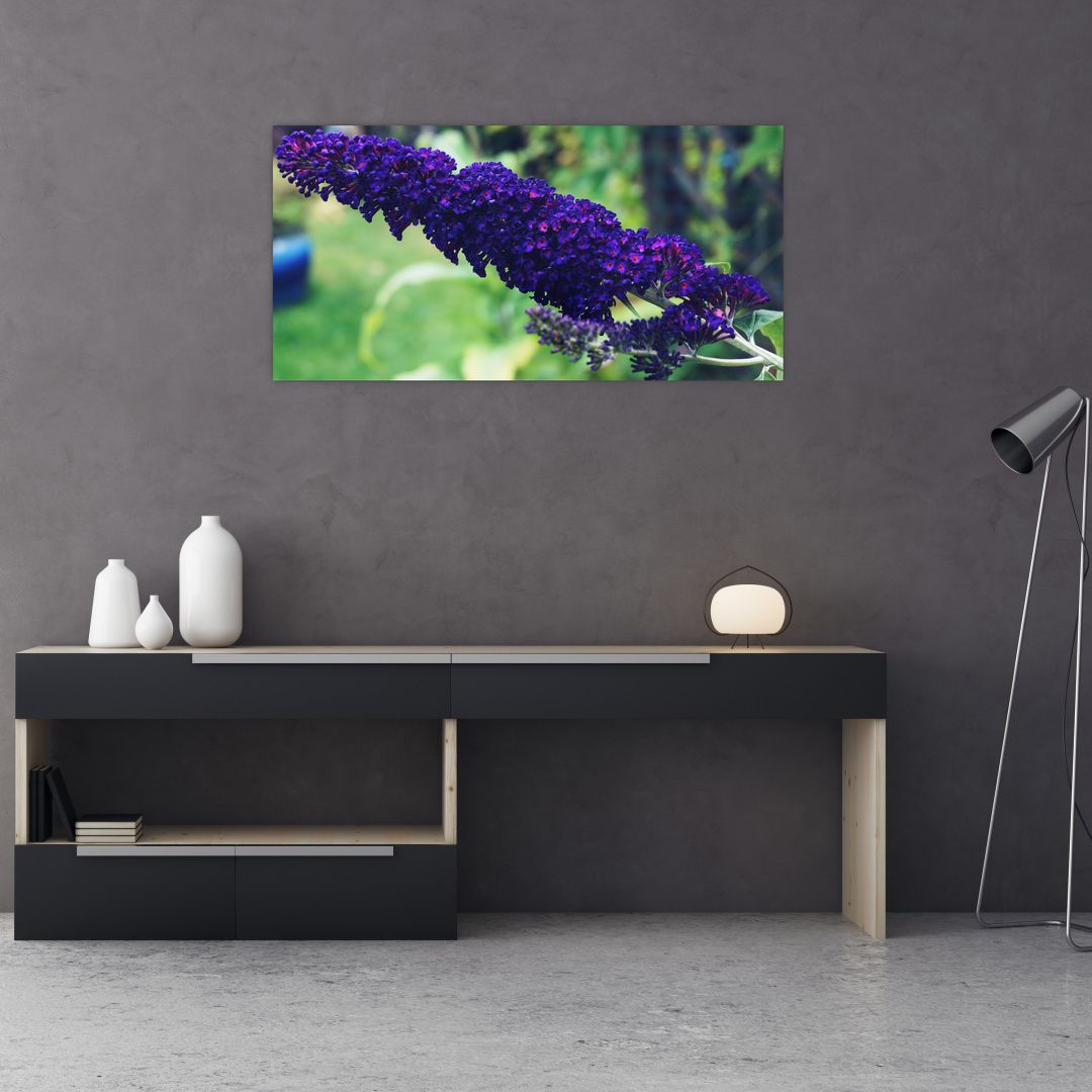 Skleněný obraz modré květiny (V020444V10050GD)