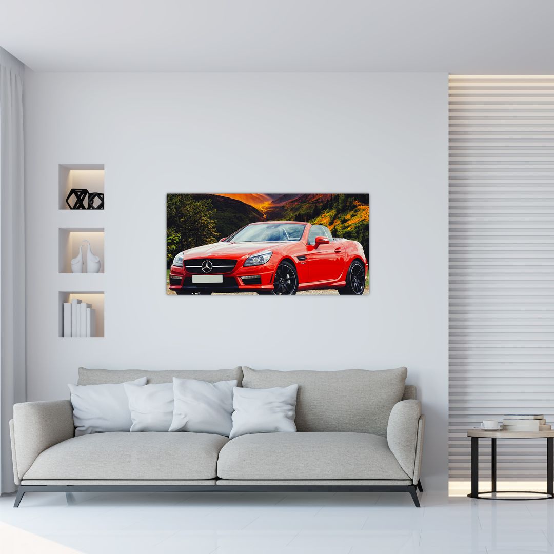 Skleněný obraz - červený Mercedes (V020564V10050GD)