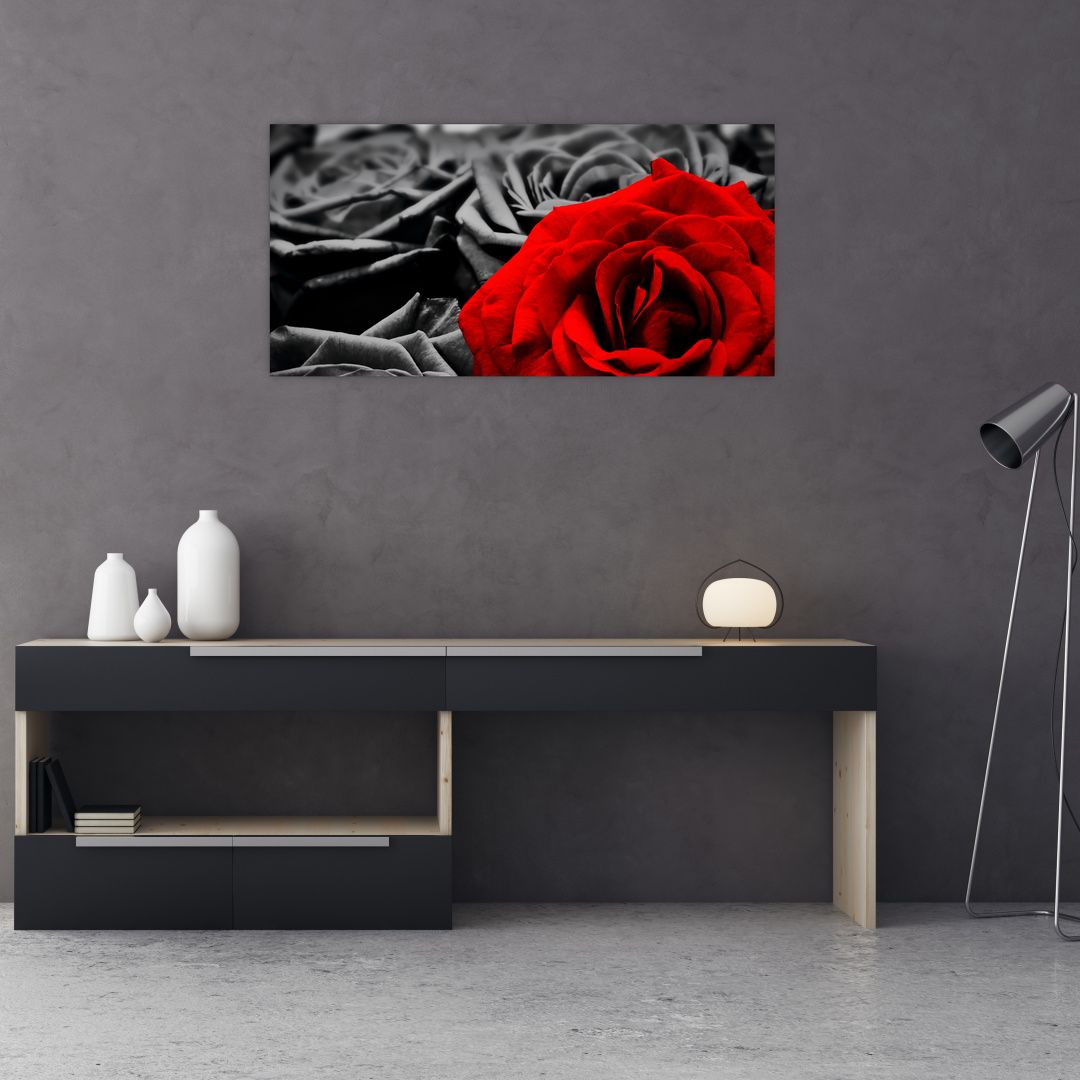 Tablou pe sticlă - Flori de trandafir (V021975V10050GD)