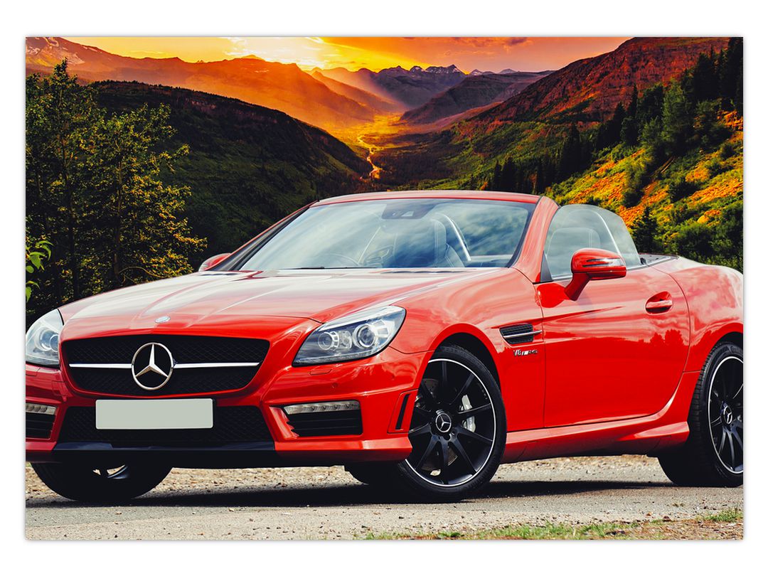 Obraz - červený Mercedes (V020564V10070)