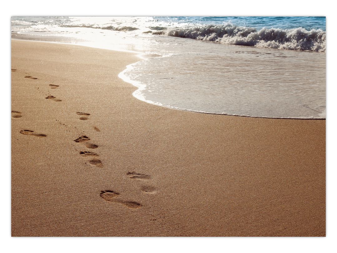 Obraz - stopy v písku a moře (V020583V10070)
