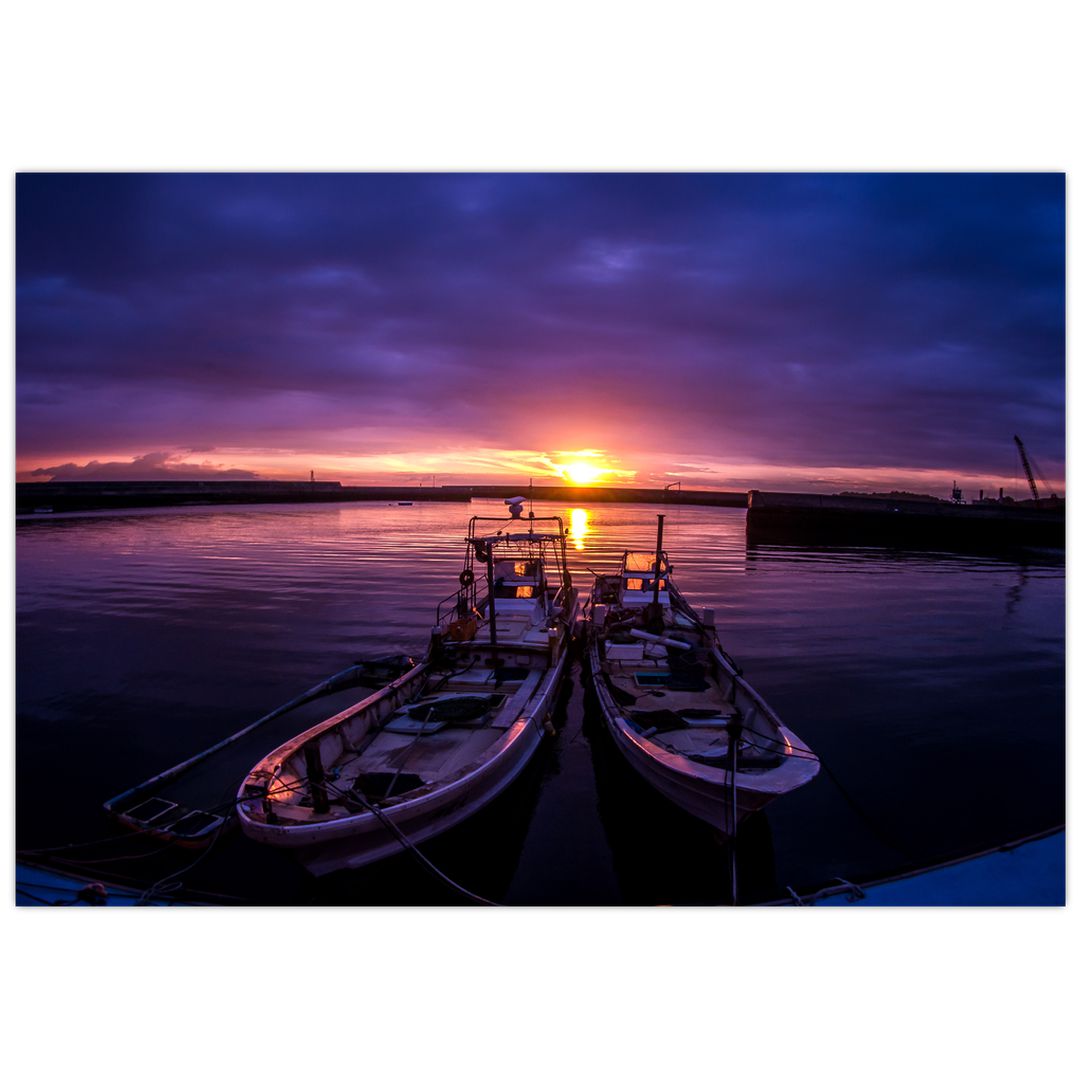 Obraz rybářských lodí v přístavu (V021014V10070)
