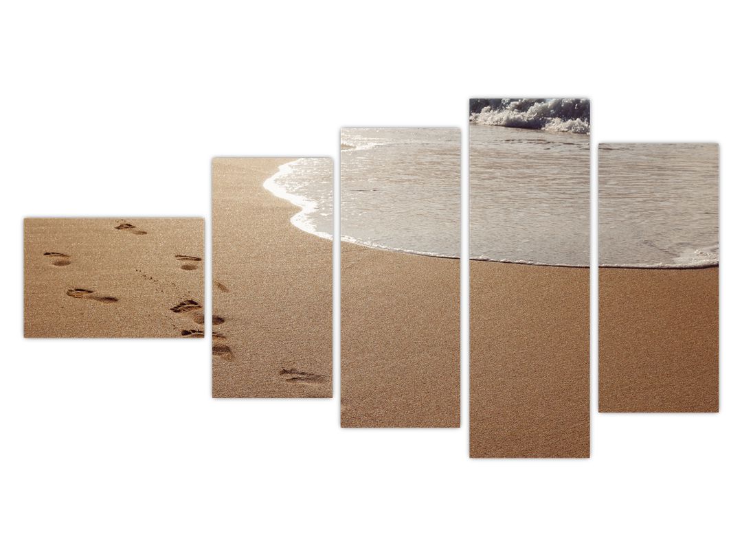 Obraz - stopy v písku a moře (V020583V11060)