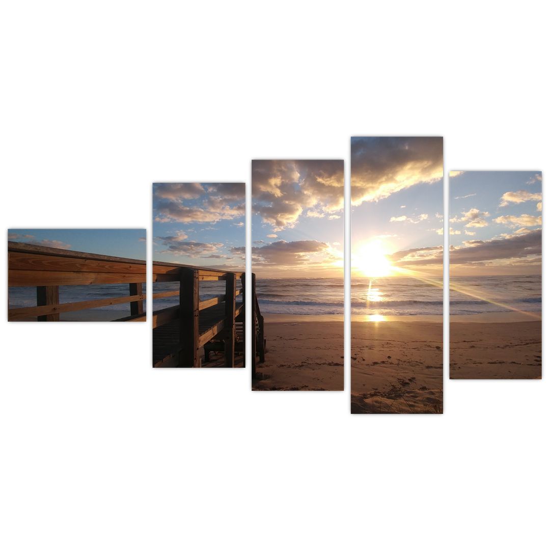 Obraz mola, pláže a moře (V021004V11060)