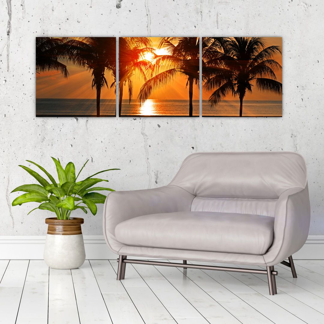 Obraz palmy v západu slunce (V020622V12040)