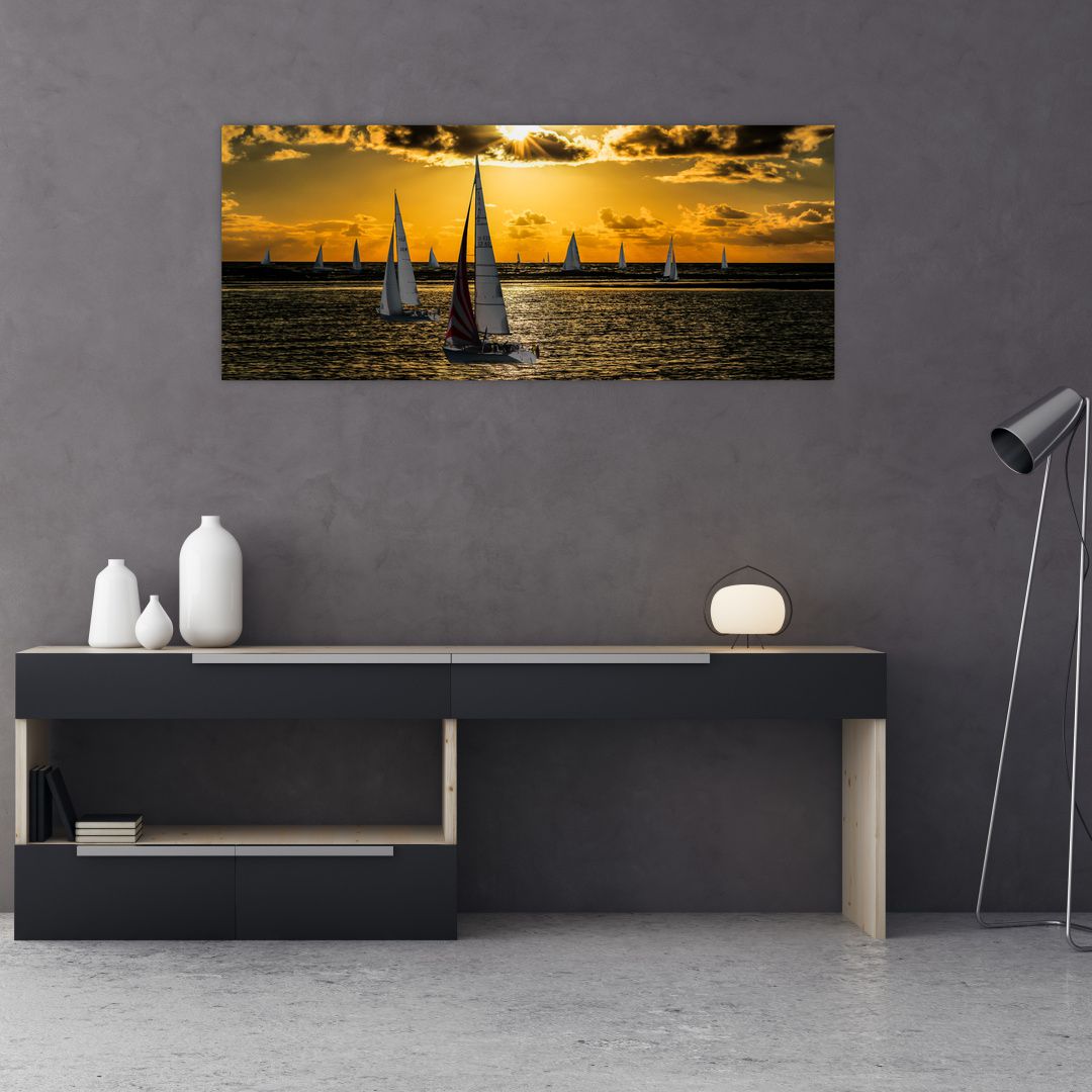 Obraz jachty v západu slunce (V020580V12050)