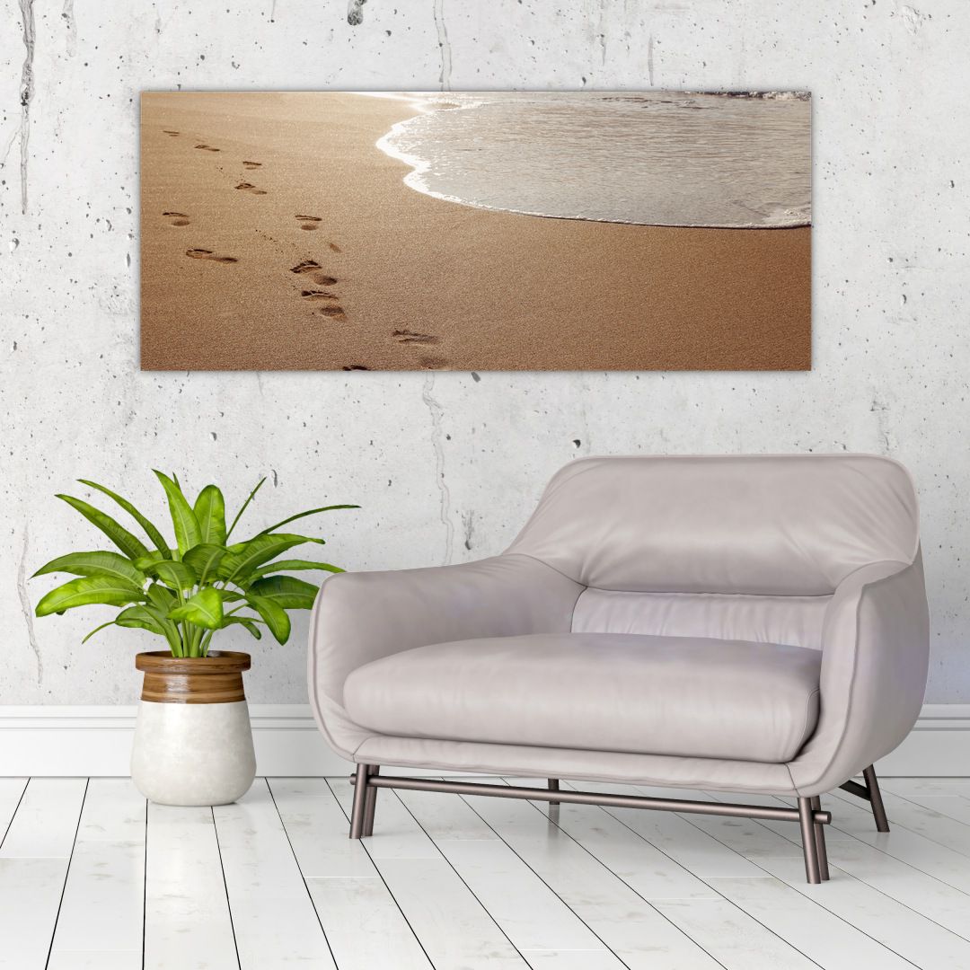 Obraz - stopy v písku a moře (V020583V12050)