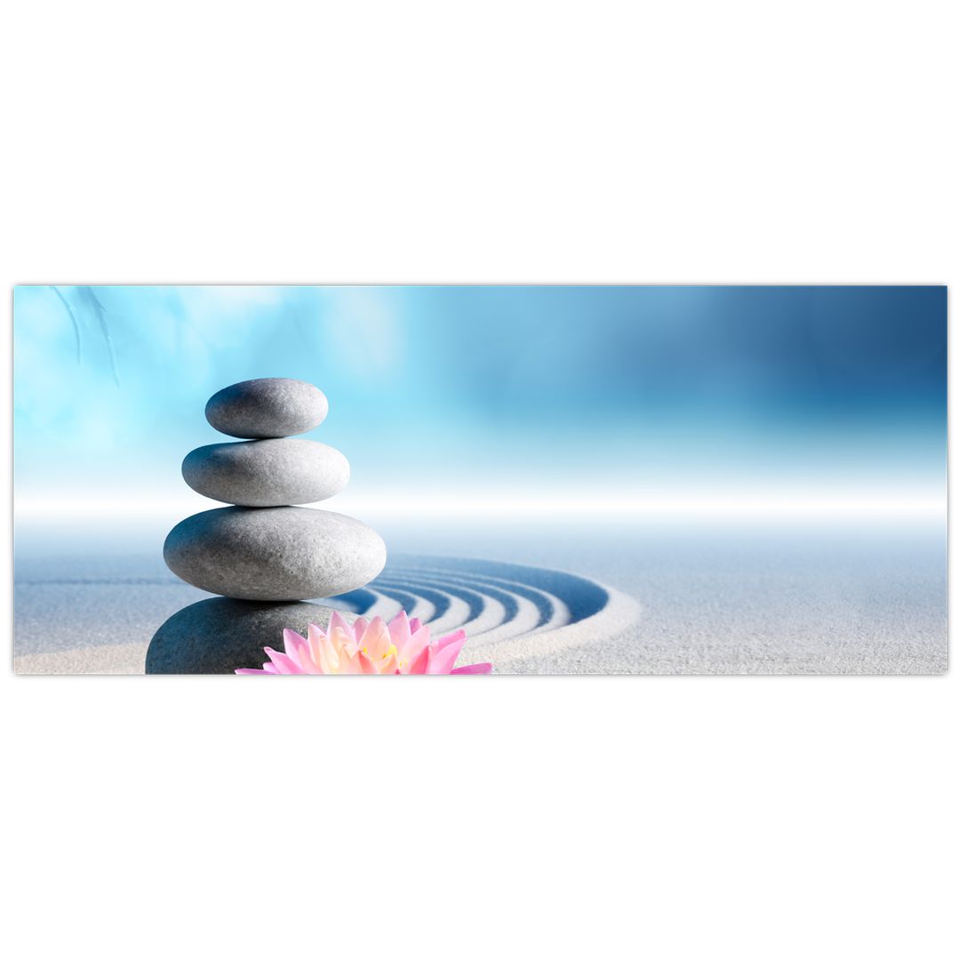 Obraz písku, lilie a spa kamenů (V020945V12050)