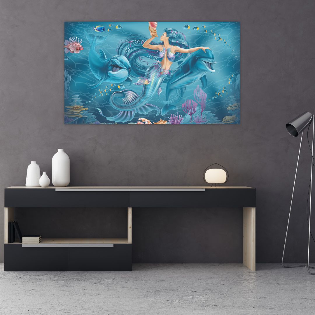Tablou - Sirenă cu delfini (V023055V12070)