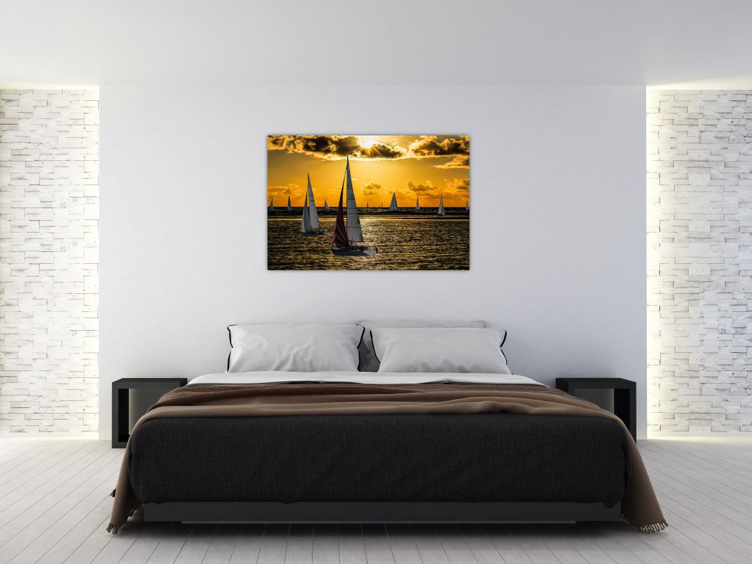 Obraz jachty v západu slunce (V020580V12080)