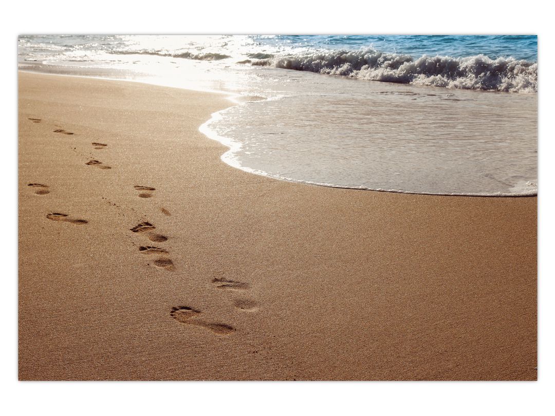 Obraz - stopy v písku a moře (V020583V12080)