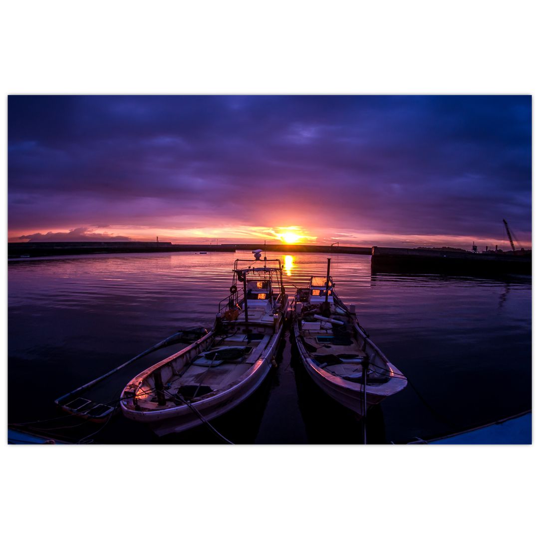 Obraz rybářských lodí v přístavu (V021014V12080)