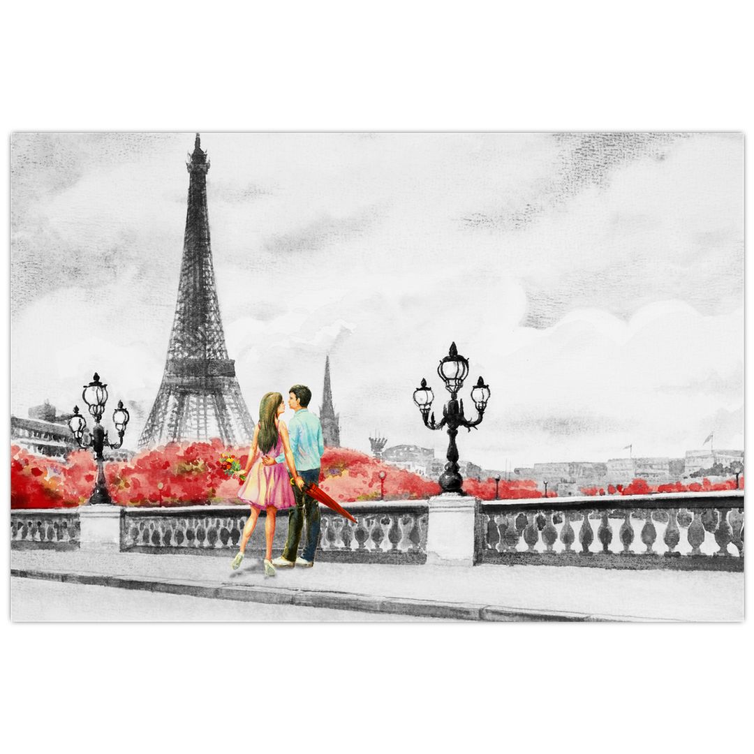 Tablou îndrăgostiții în Paris (V022029V12080)