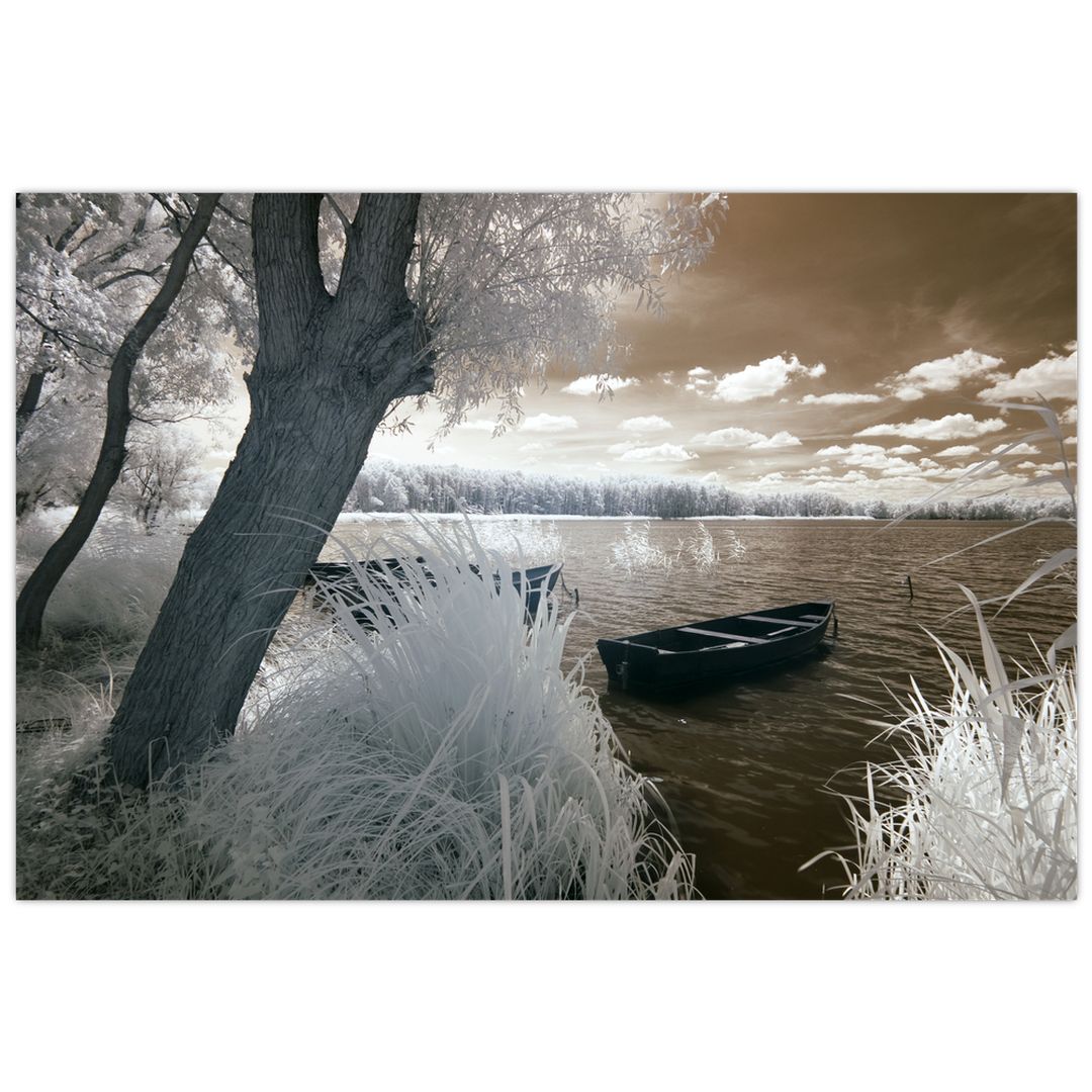 Obraz loďky na jezeře (V022316V12080)