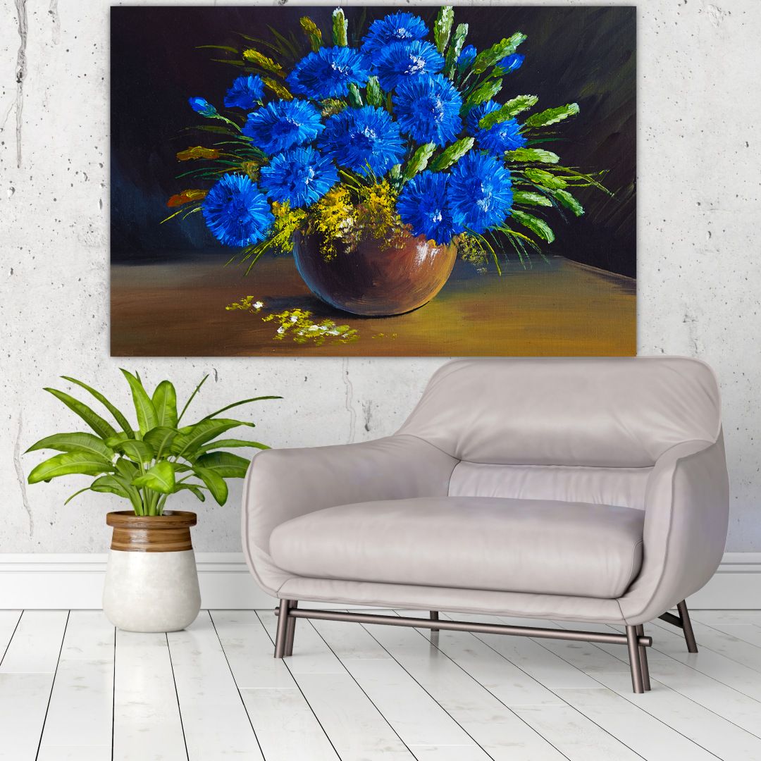Tablou - Flori albastre în vază (V023177V12080)