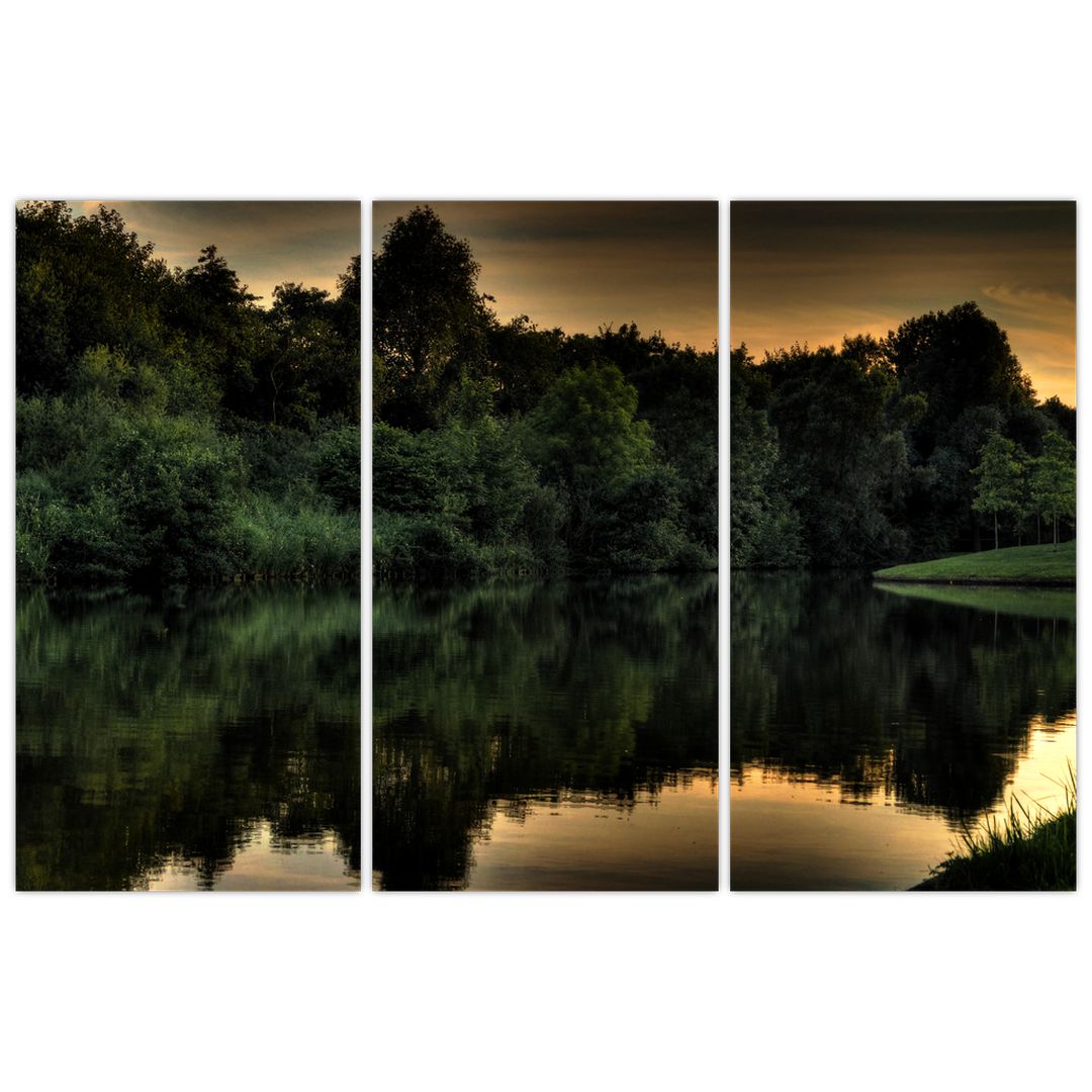 Obraz jezera u lesa (V020974V120803PCS)