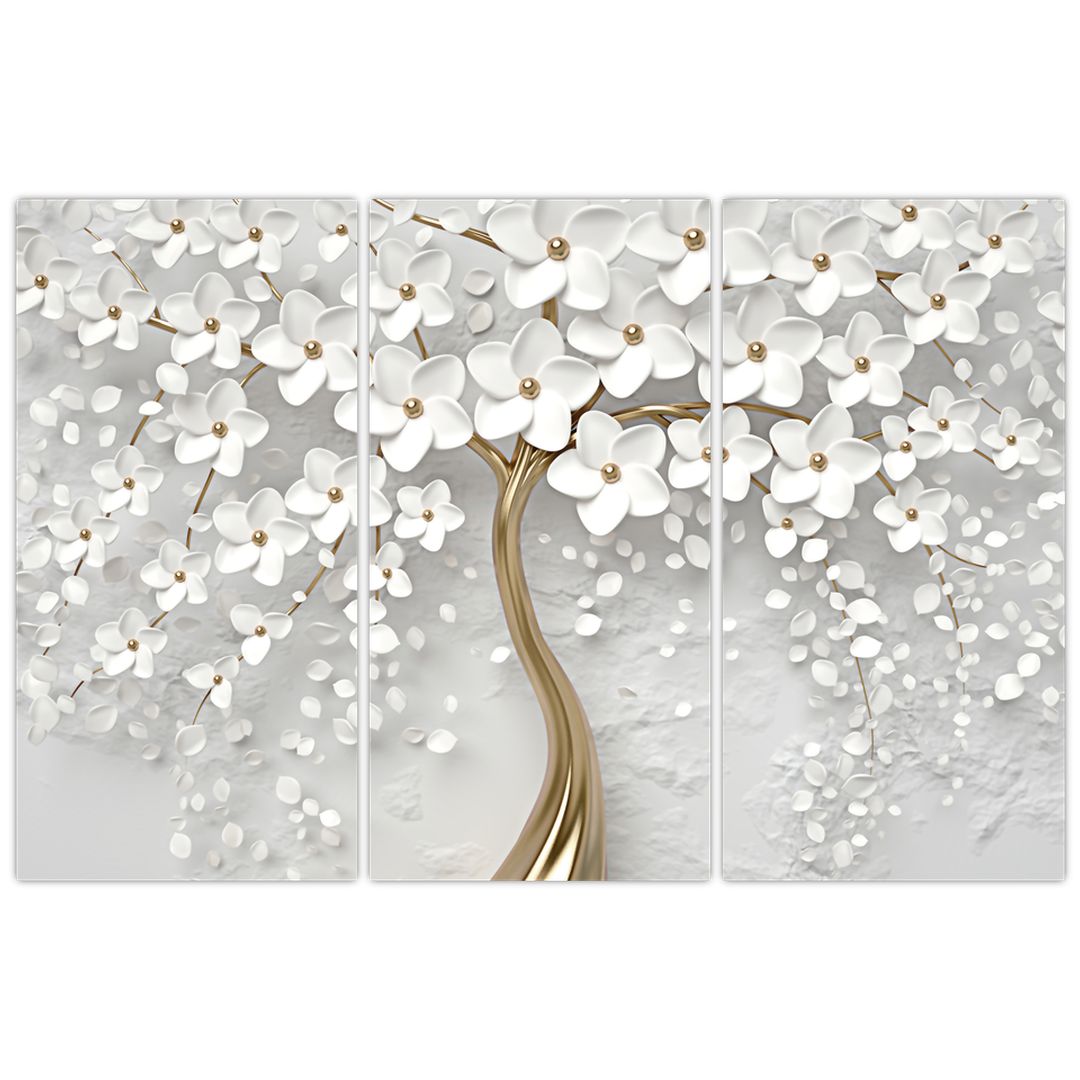 Obraz bílého stromu s květinami (V020977V120803PCS)