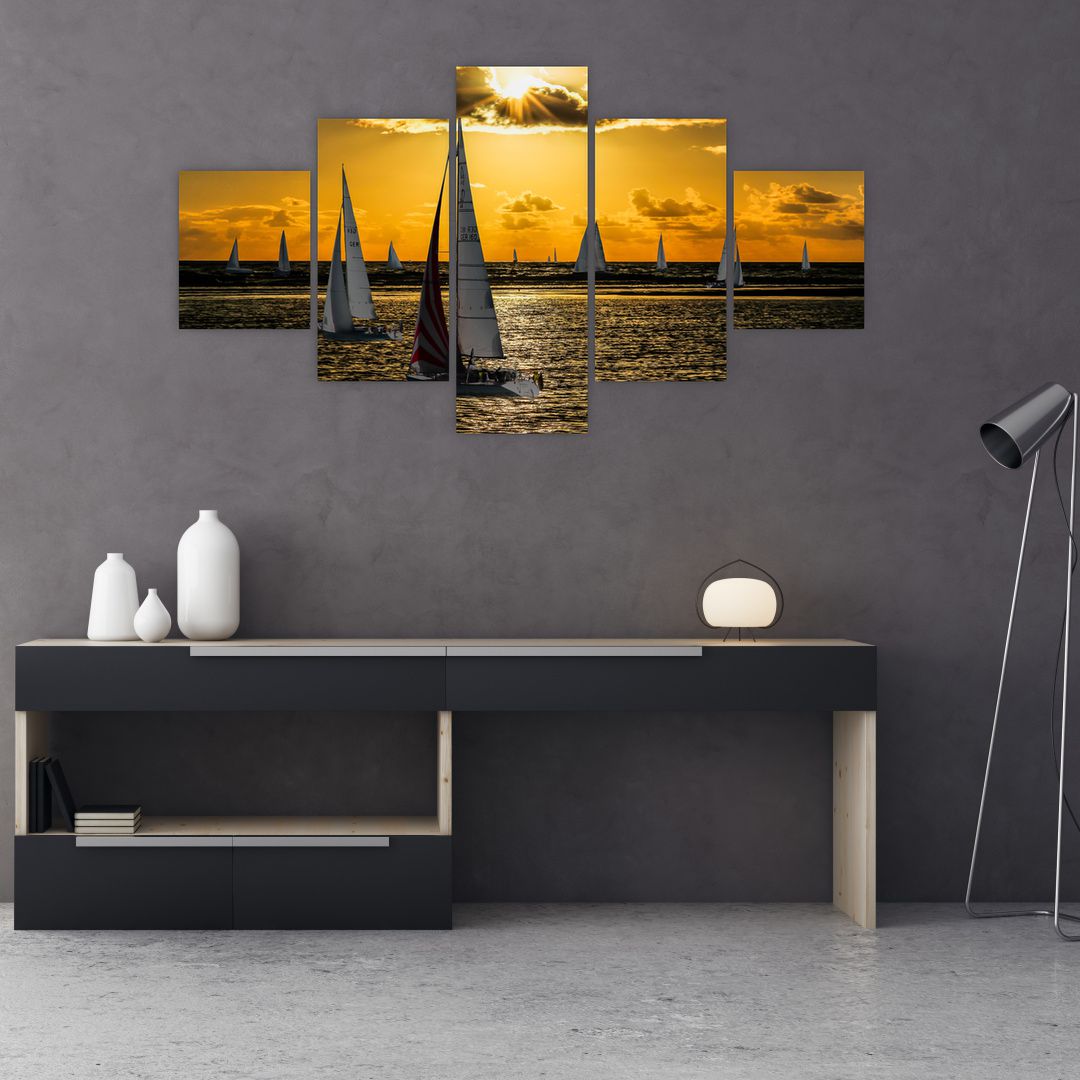 Obraz jachty v západu slunce (V020580V12570)