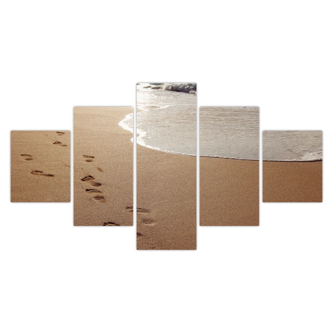 Obraz - stopy v písku a moře (V020583V12570)