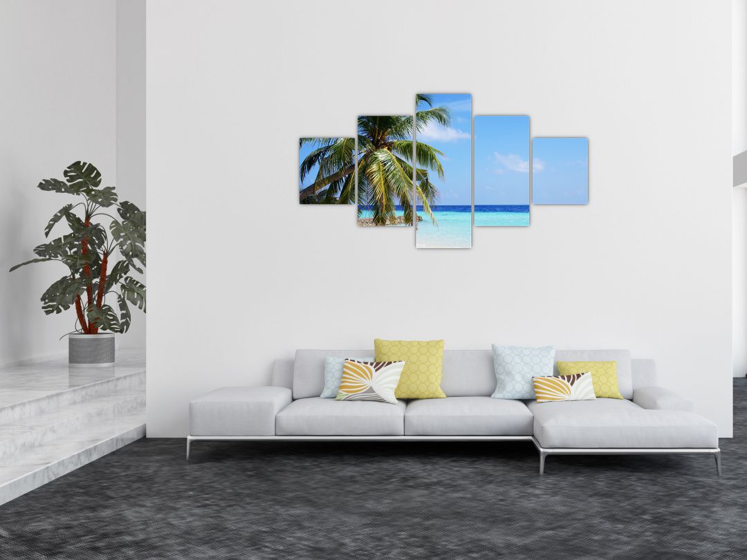 Obraz palmy na pláži (V020612V12570)