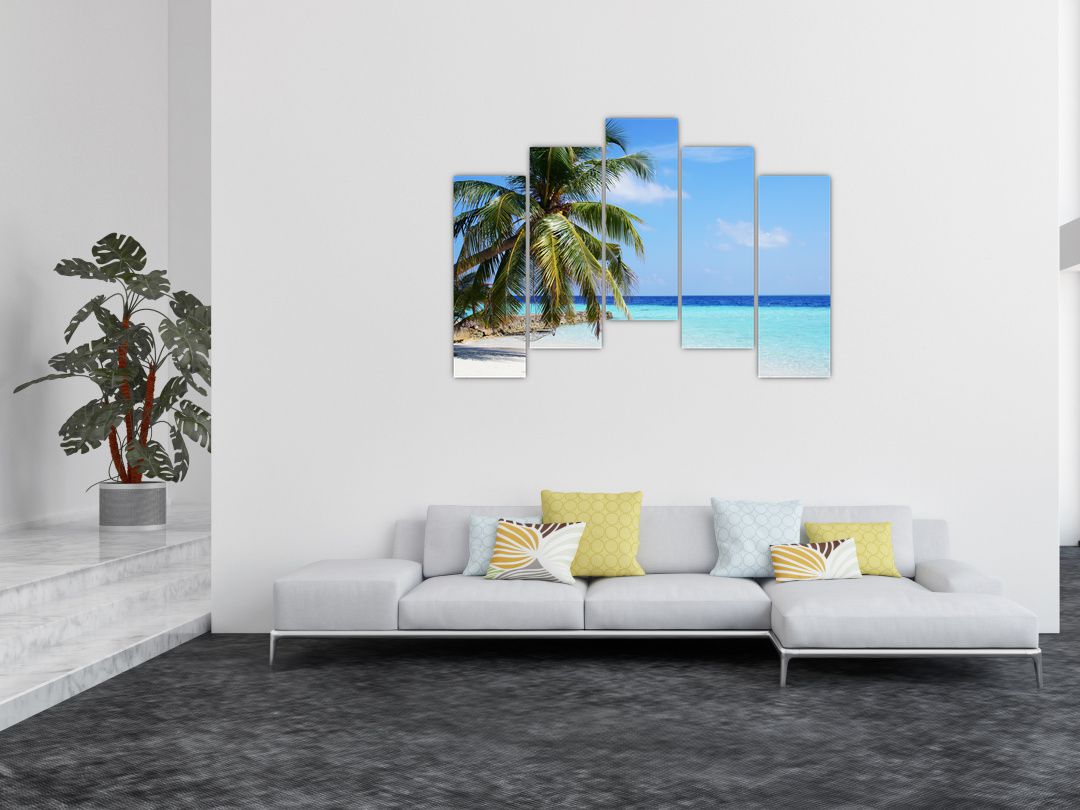 Obraz palmy na pláži (V020612V12590)