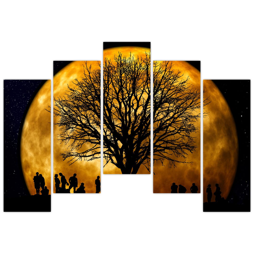 Obraz měsíce a siluet (V020995V12590)