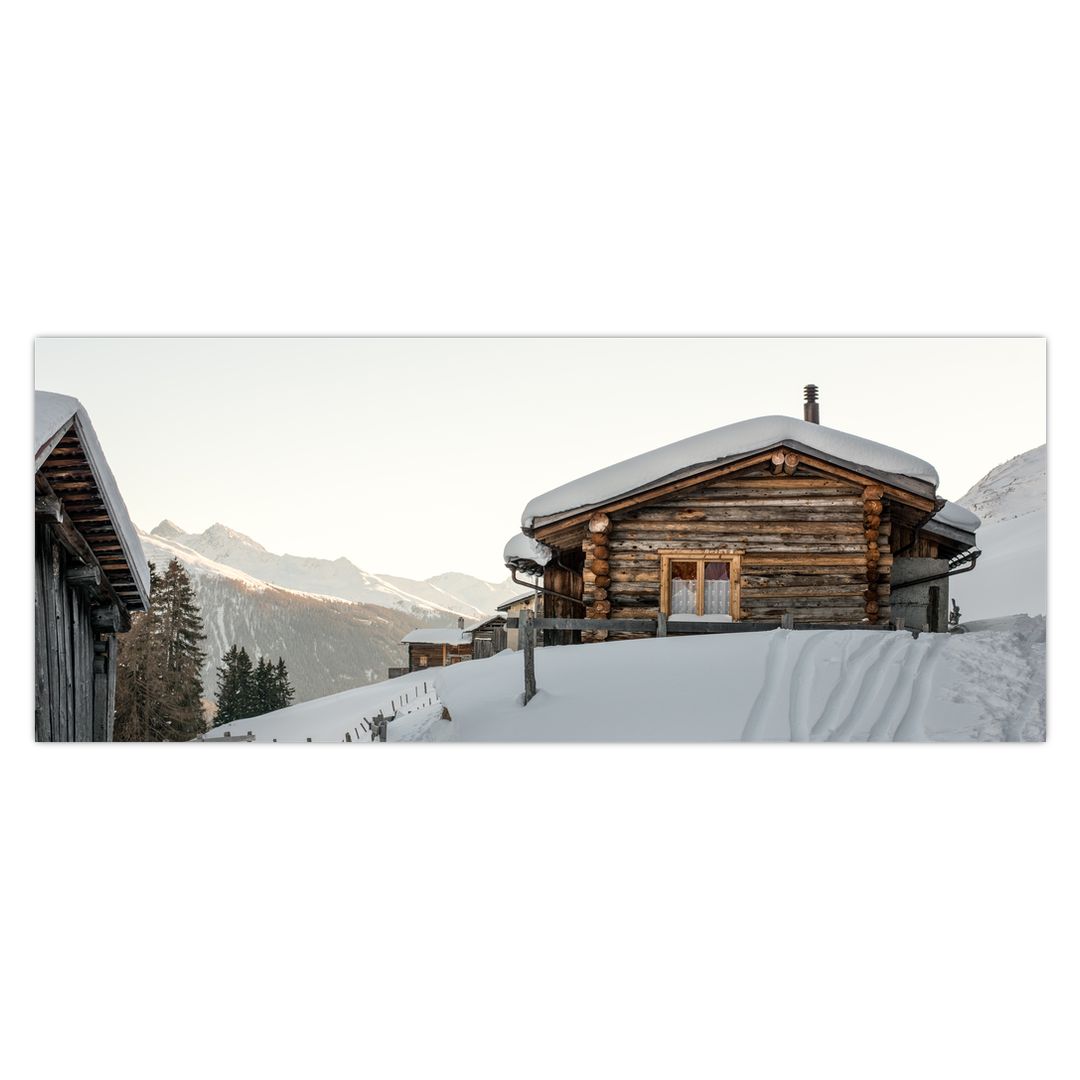 Obraz - horská chata ve sněhu (V020589V14558)