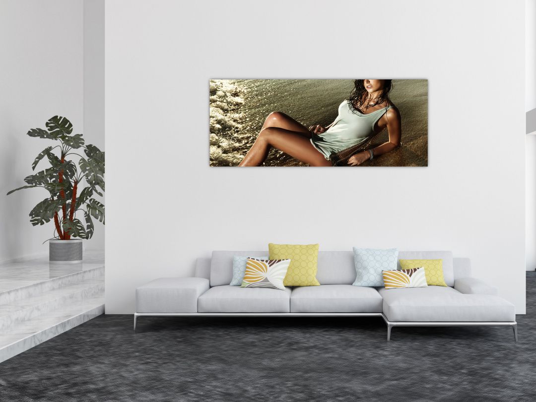 Obraz ženy na pláži (V020937V14558)