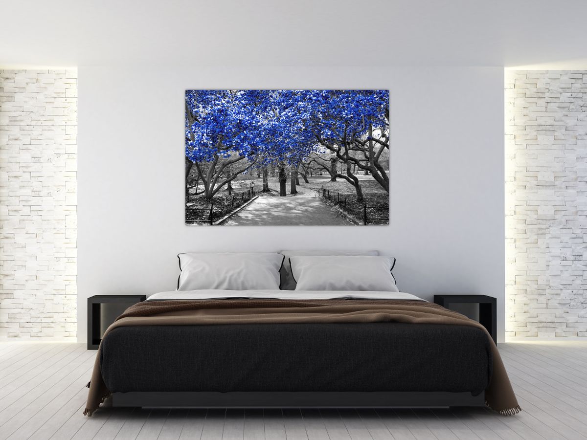 Bild auf Leinwand - Blaue Bäume, Central Park, New York