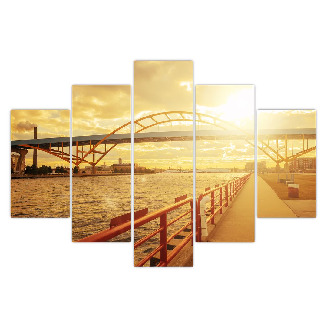 Obraz mostu se západem slunce (V020545V150105)