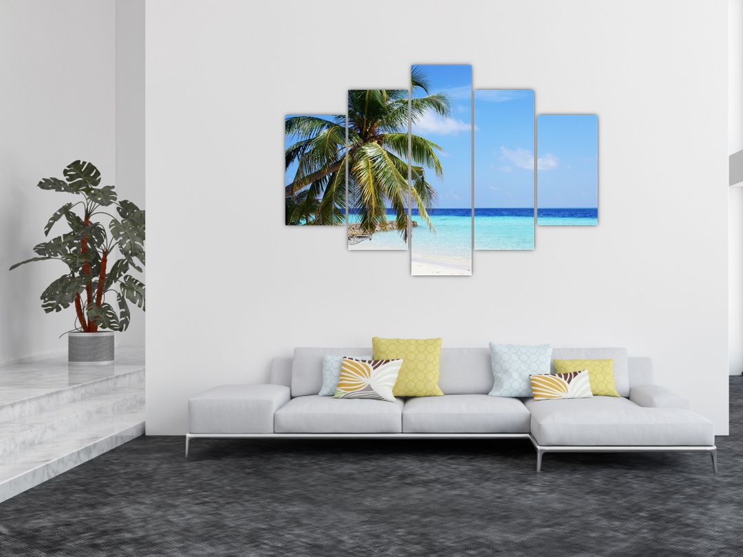 Obraz palmy na pláži (V020612V150105)