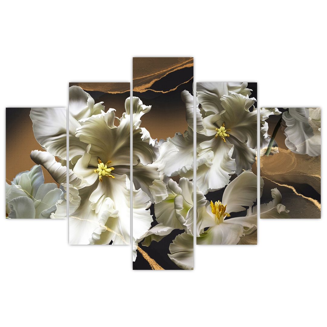 Tablou - Flori de orhidee pe fundal de marmură (V022774V150105)