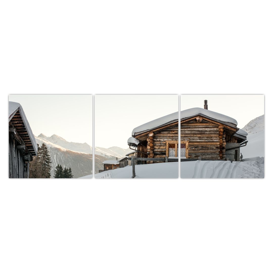 Obraz - horská chata ve sněhu (V020589V15050)