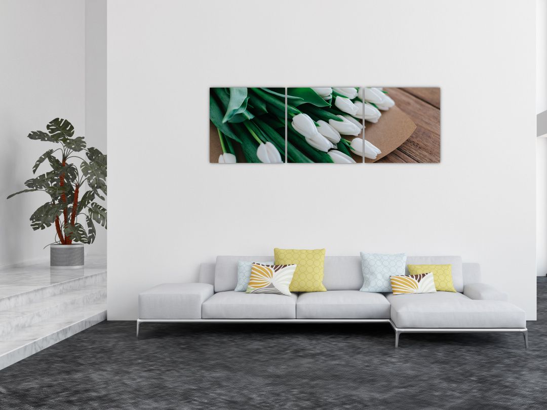 Obraz kytice bílých tulipánů (V020922V15050)