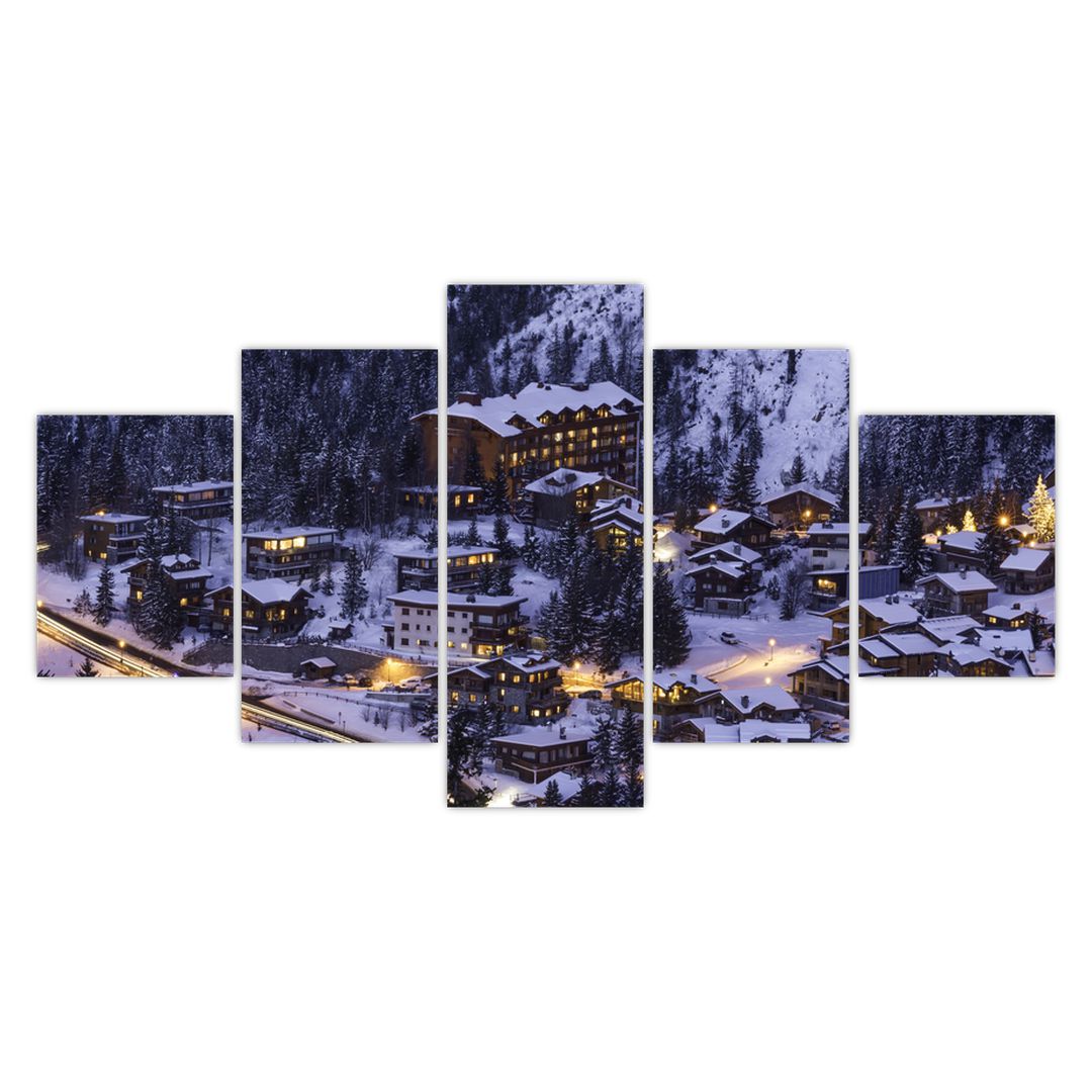 Obraz - horské zimní městečko (V020600V150805PCS)