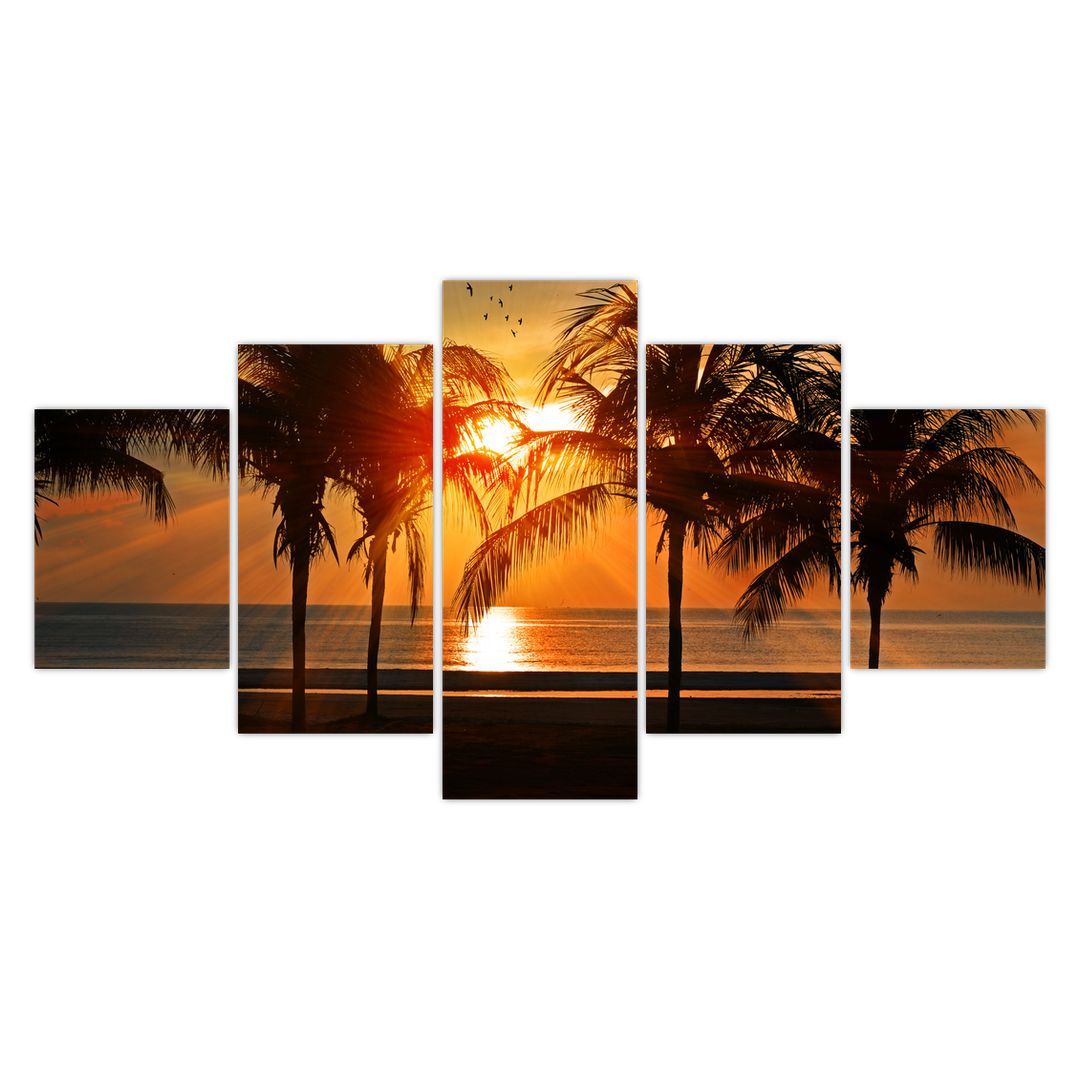 Obraz palmy v západu slunce (V020622V150805PCS)